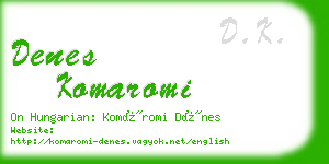 denes komaromi business card